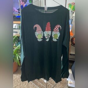 NWOT-Women’s Gnome Graphic Long Sleeve Shirt - Green